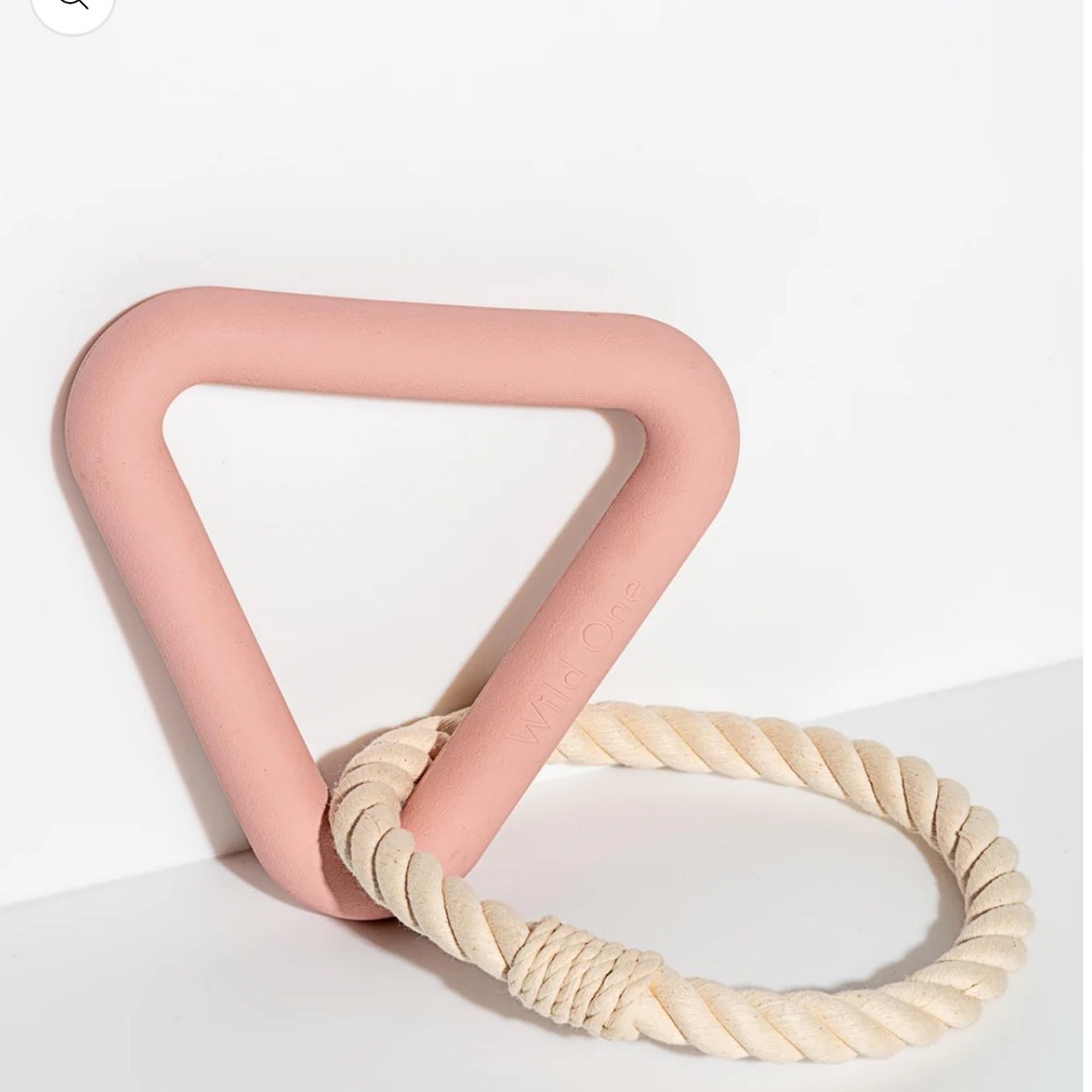 Wild One Pink Triangle Tug Dog Toy Blush Pink